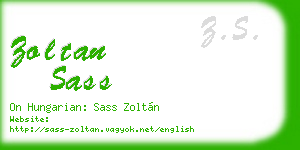 zoltan sass business card